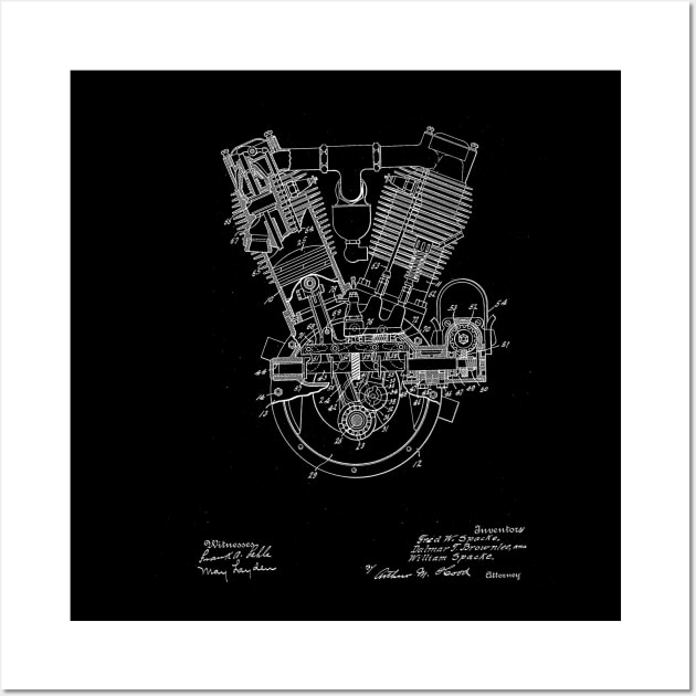 internal combustion engine Vintage Patent Drawing Wall Art by TheYoungDesigns